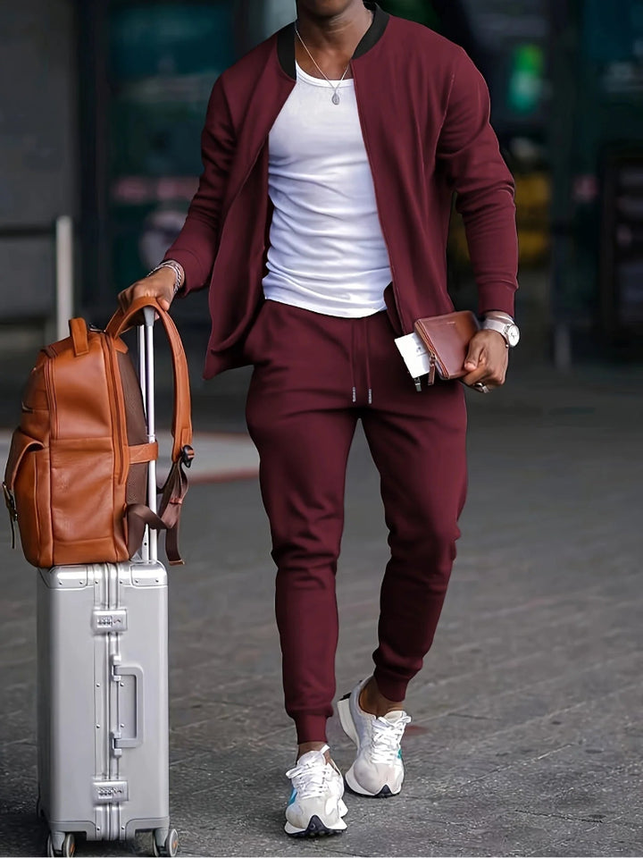 Men’s Zip-Up Jacket and Pants Set