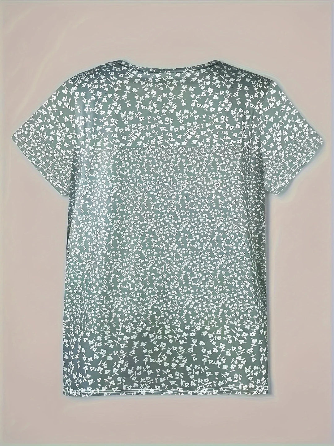 Casual Summer Top with V-Neck, Button Closure, and Short Sleeves