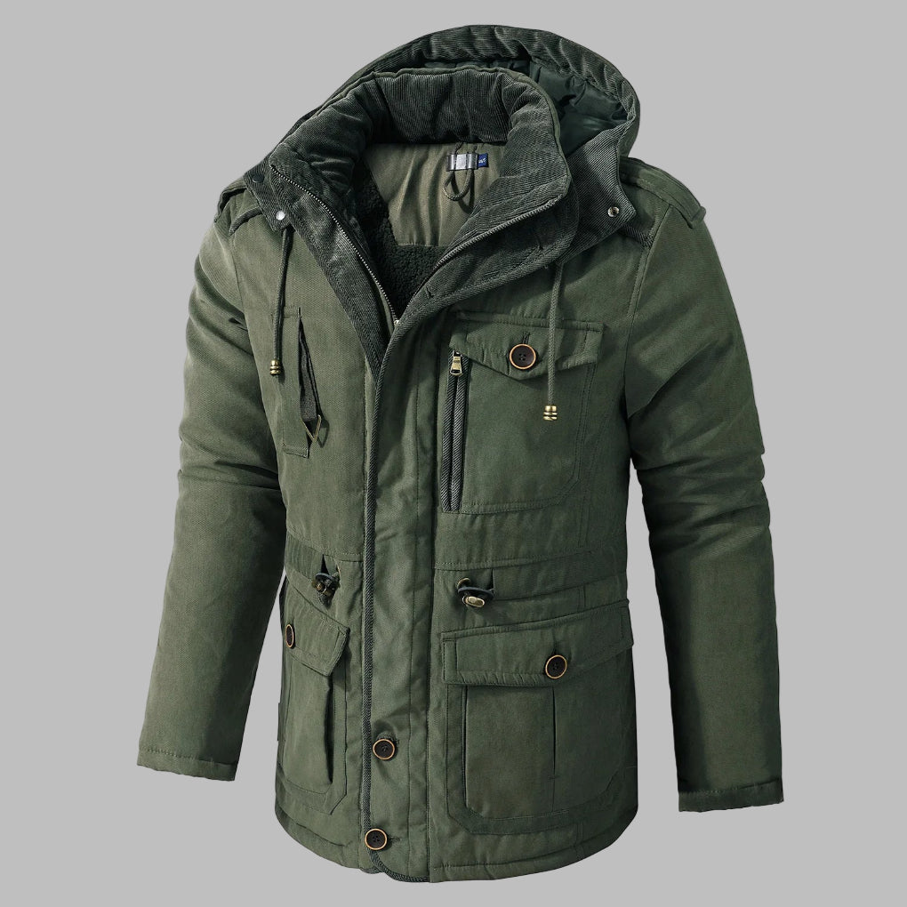 Multi-Pocket Winter Jacket for Men