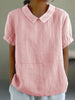 Classic Cotton &Linen Solid Color Top Natural Comfort with Effortless Style