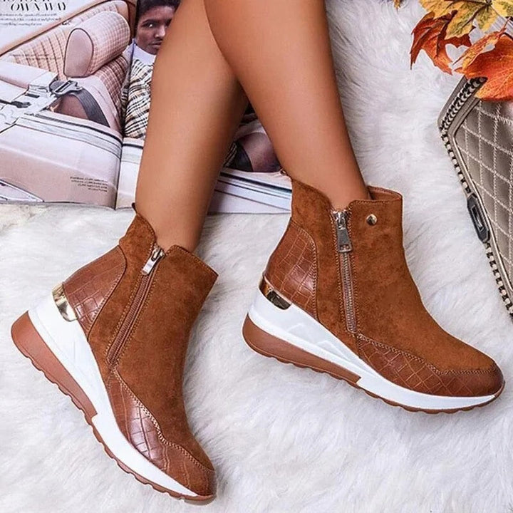 Lisa Orthopedic Mid-Height Leather Ankle Boots for Women