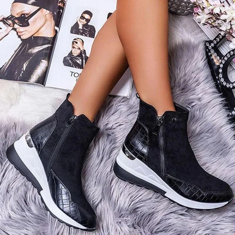 Lisa Orthopedic Mid-Height Leather Ankle Boots for Women