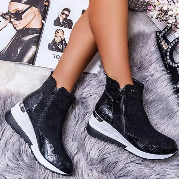 Lisa Orthopedic Mid-Height Leather Ankle Boots for Women
