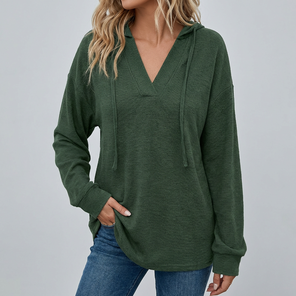 V‑Neck Oversized Hoodie