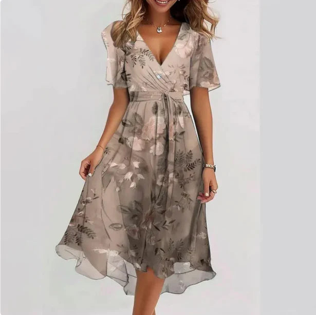 Annegret – Women's V-Neck Dress | Timeless Elegance