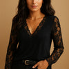 Lace Blouse with V-Neck for Women