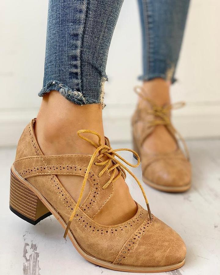 Brogue Heeled Boots for Women