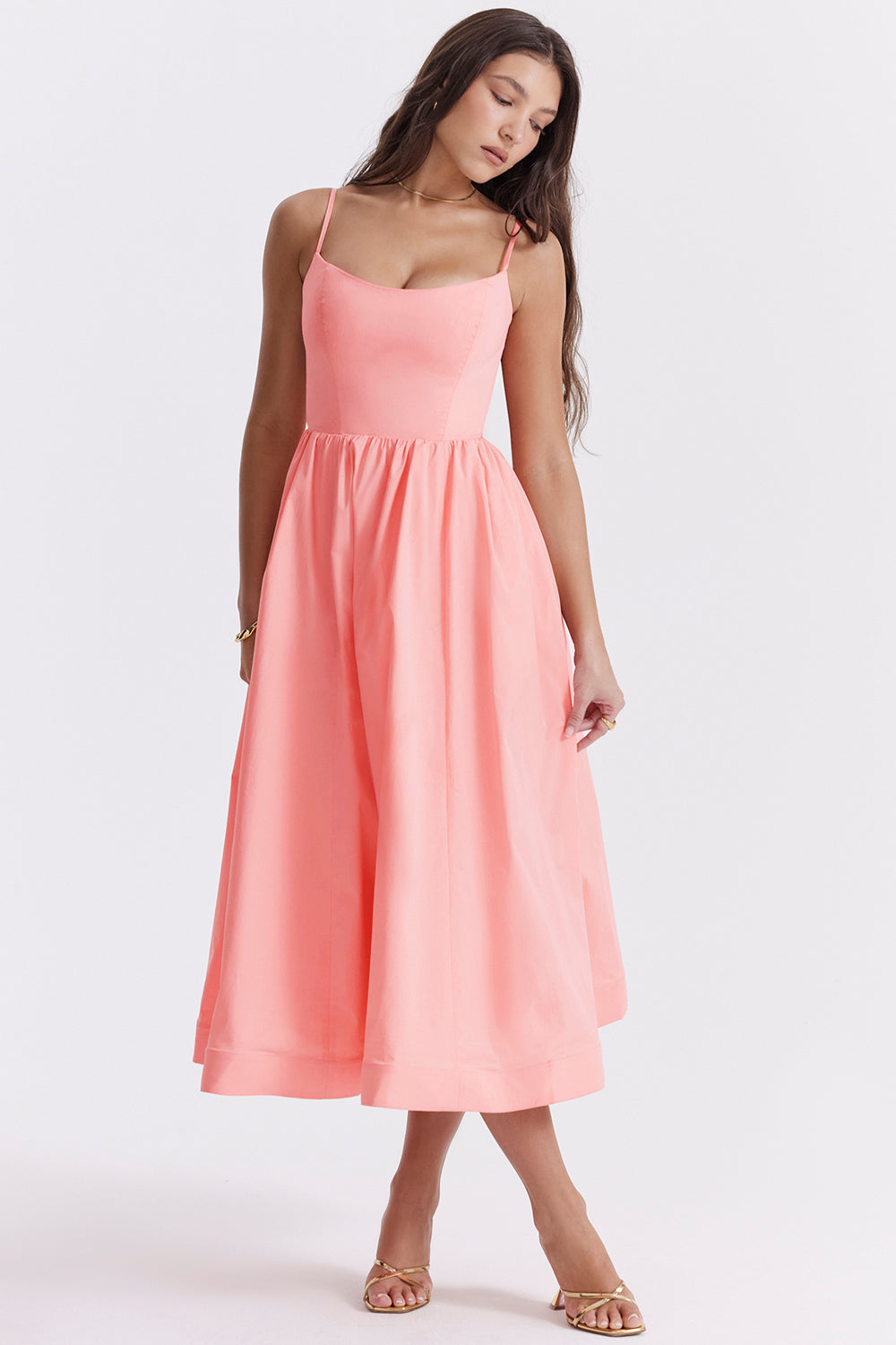 Vintage-Inspired Summer Dress with Square Neckline