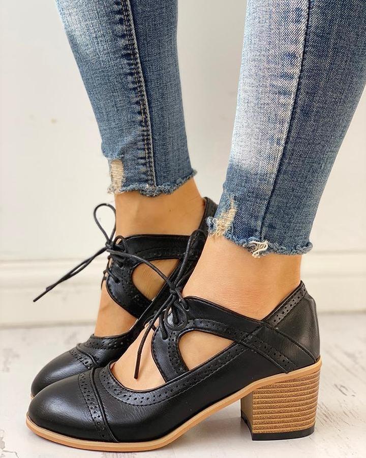 Brogue Heeled Boots for Women