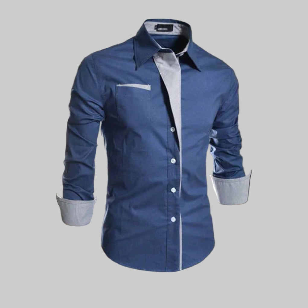 Men’s Long-Sleeve Dress Shirt – Classic Cotton Design