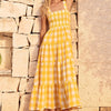Flowy Vintage Printed Spaghetti Strap Dress